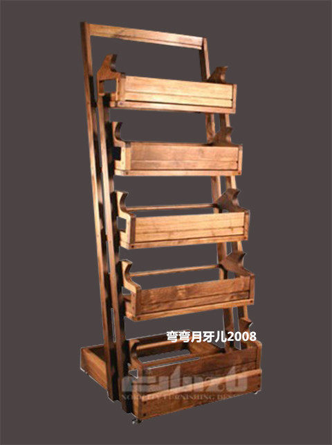 Noble wood art audio rack solid wood five-layer inclined rack (with 5 small CD racks) creative music disc storage rack