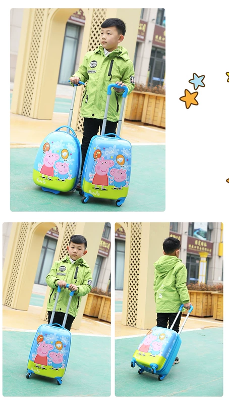 Net vali hoạt hình trẻ em màu đỏ có thể ngồi xe đẩy trường hợp cậu bé người nhện vali phiên bản tiếng Hàn của hộp mật khẩu thủy triều - Va li