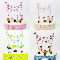 Pirate Cake Flags Princess Party Decoration Dessert Desk Mermaid Mini Flags Cake Decorating Dinosaur Animals