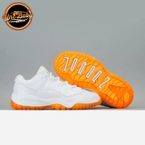 Университет Северной Каролины Air Jordan 11 Low AJ11 TD/PS Белый оранжевый цитрусовый обувь 645107-139