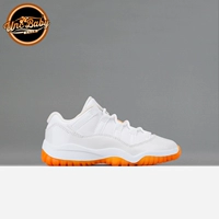 Университет Северной Каролины Air Jordan 11 Low AJ11 TD/PS Белый оранжевый цитрусовый обувь 645107-139