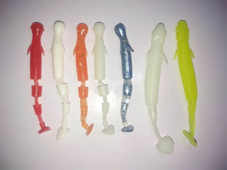 500 just loose stock soft bait T tail super elastic bait white night light 6 3 cm 7 cm