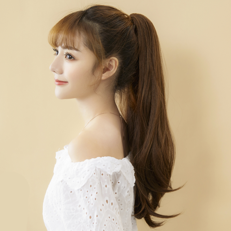 Wig piece ponytail woman long hair natural invisible hair-free and haircut simulation hairpin-style short-style pear flower curly hair braid-Taobao