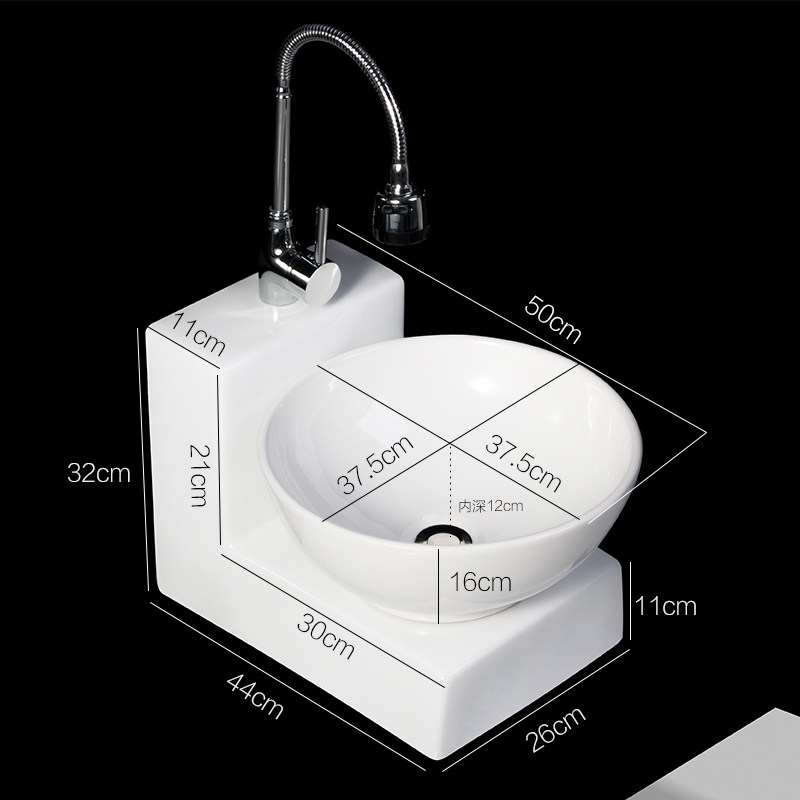 Simple and creative ceramic wall-mounted wash basin small apartment wash basin wash basin dressing room balcony wash basin