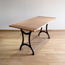 KINOCO｜可定制铁艺腿桌loft工业风书桌餐桌复古做旧实木古董桌子