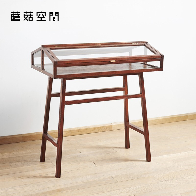 Mushroom space MOGO retro ash solid wood room type glass cabinet jewelry showcase locker cabinet combination