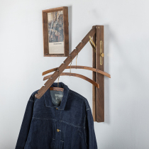 Solid Wood brass foldable wall hanger wall hanging clothes hanging telescopic clothes bar clothing display rack display pole
