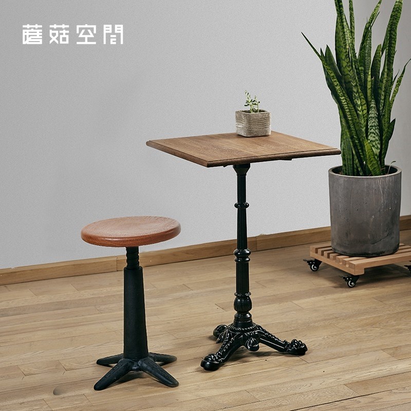 American simple solid wood iron table retro square table tableca coffee milk tea shop table table and chair
