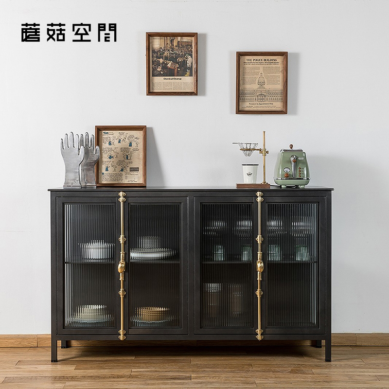 Mushroom space Retro glass exhibition cabinet Nordic cupboard locker collection display cabinet for grandma cabinet