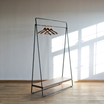 铁木结合货架落地式侧挂 服装店衣服展示架 女装店中岛衣架组合