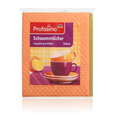 German origin DM Profissimo dishwashing cloth, rag, cleaning cloth, five pieces (spot)