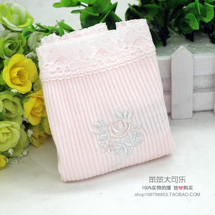 Xuất khẩu sang Nhật Bản 100 bông ren thêu eo cao của phụ nữ cotton quần short nữ tam giác quần lót đồ lót big size
