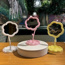 DIY flower mirror with diamonds flower fairy desktop makeup mirror removable rotating sunflower mirror dormitory bedroom
