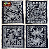 Batik small square scarf Danzhai totem batik decorative wall hanging great gift framed decorative painting 41*40CM