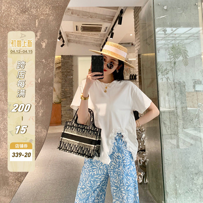 NORA Straight Barrel Pendant Sensation High Waist Wide Pants Women 2022 Spring Summer New Fashion Casual Suits Long Pants