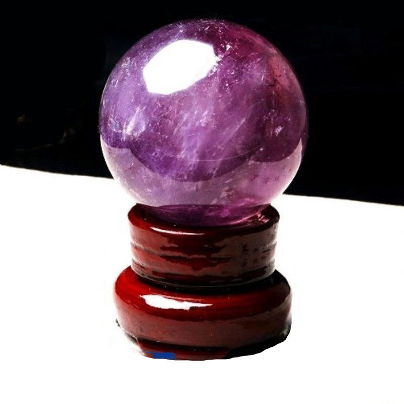Natural Uruguayan Purple Crystal Ball Swing Piece Original Stone Polished Basil Dream Purple Crystal Genguan Living-room Home Gift
