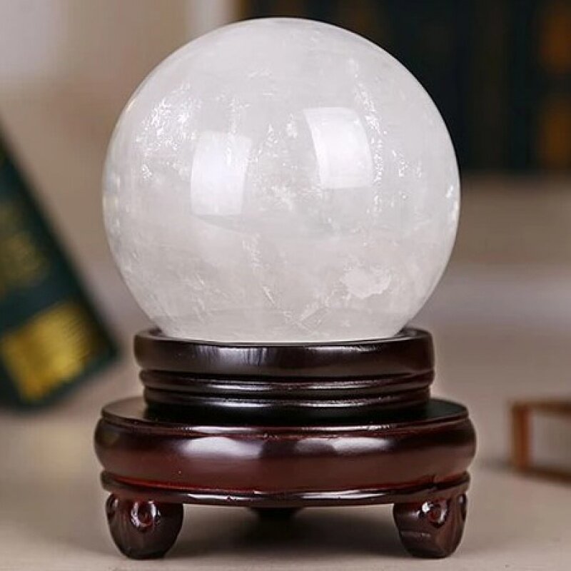 Crystal Ball Living Room Decoration Pendulum Piece Home Decoration Office Upscale Craft Gift Hem Accessories Natural Raw Stone White Water Crystal Ball