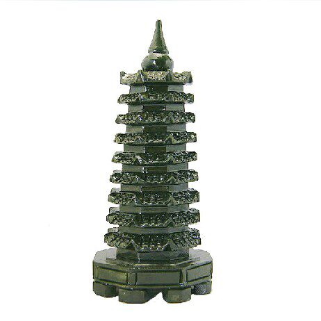 Natural sapphire Wenchang Pagoda ornaments 9th floor 13th floor study jade rough stone office porch gift crystal living room