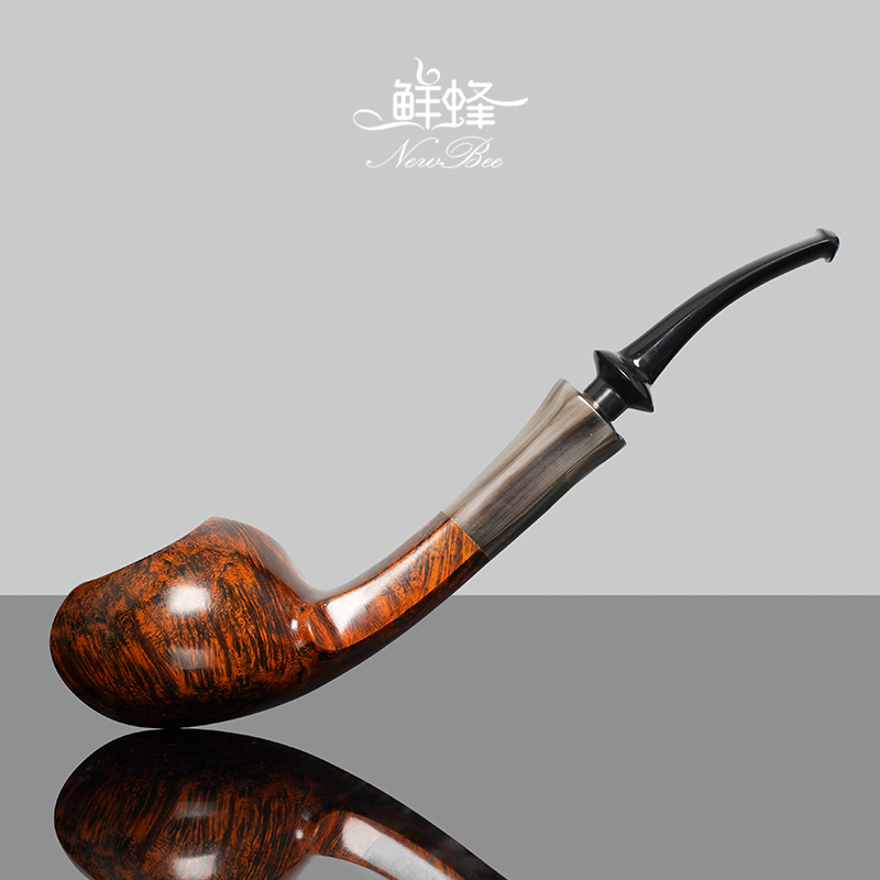 Newbee Briar Wood Pipe Men's Handmade Long-Legged Pufferfish Pipe Solid Wood Traditional Old-Fashioned Filter Special Smoking Set