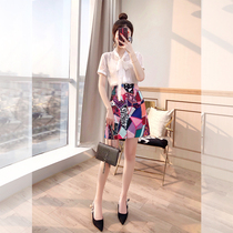 Small Ocean Dress Suit Small Subshirt 2022 New Summer Womens Dress Printed Short Skirt Harness Three Sets