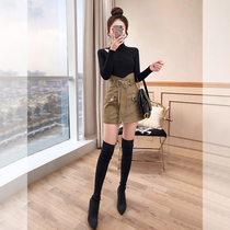 Small man High set Western autumn clothes 2021 New Women autumn fashion short skirt sweater two-piece set