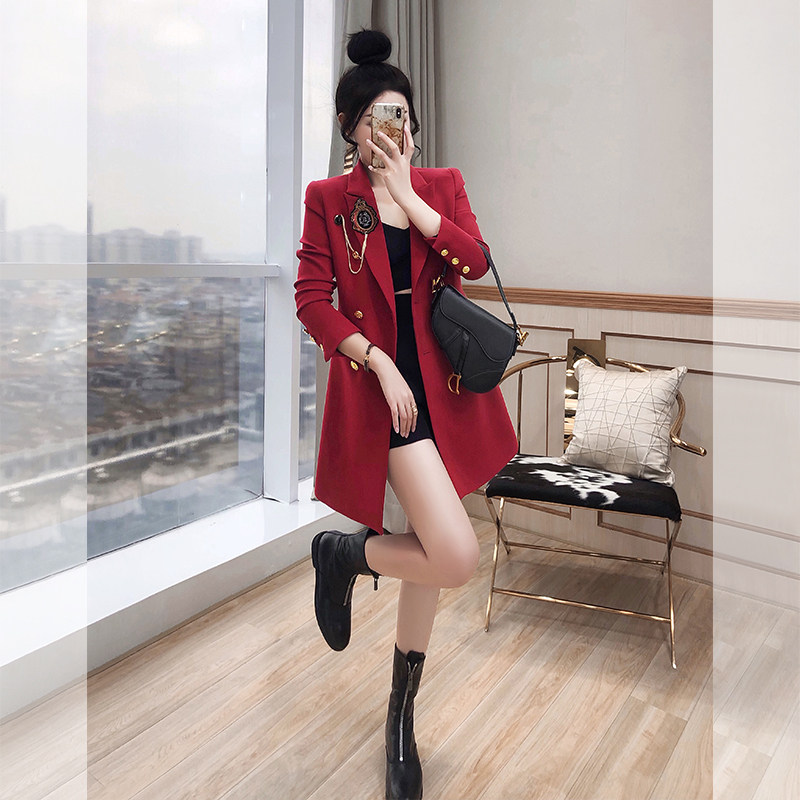 Suite coat women's clothes 2023 new Spring Costume Goddess Costume Red Career suit