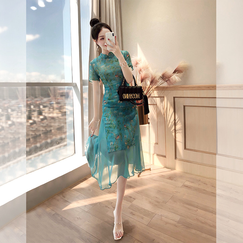 Cheongsam young girl 2023 new women's clothing ancient Chinese style daily improved cheongsam dress