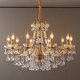 French-Style Vintage Luxurious Large Apartment Flat Floor American-Style Living Room Villa 12-Head Pearl Candle Crystal Chandelier