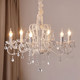 Princess Room Living Room Light Luxury American Style Master Bedroom Internet Celebrity Retro White Cream Style Dining Room French Crystal Chandelier