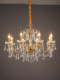 Retro French Candle Lamp Living Room European-Style Dining Room Villa Internet Celebrity Vintage Pearl Bedroom American Crystal Chandelier