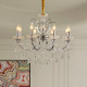 French Chandelier Bedroom Chrome Color Dining Room Cream Style Silver Villa Mid-Century Retro American Living Room Crystal Chandelier