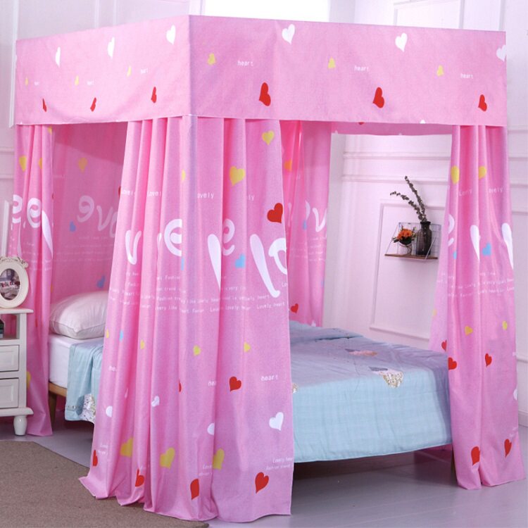 Household floor-to-ceiling cloth mosquito net blackout curtain dust-proof bed curtain bedroom double 1 8m princess wind bed surround one-piece