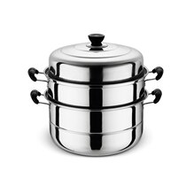 Fried large enlarged integrated non-embroidered steel simple steamer stainless steel three-layer thick insulation bedroom extra large round ll