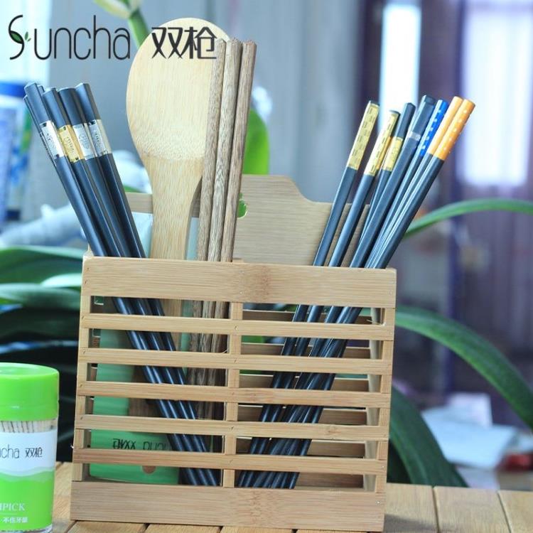Twin gun chopsticks cage hanging pitch creative mold household chopsticks cage with chopstick wall hanging fast spoon collection box