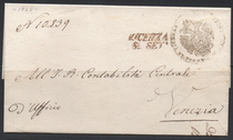 Italian prehistoric seal 2 Venice mailed to the Vicenza Crown double-headed eagle emblem coat of arms in 1842