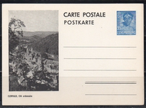 Luxembourg postage postcard Clyvo 12th century castle monastery crown jewelry