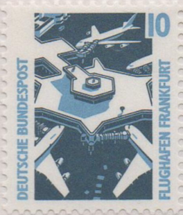 German Stamp E 1988 Places of Interest Monuments Flandford New Airport Transport