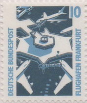 German stamp E 1988 places of interest and transportation