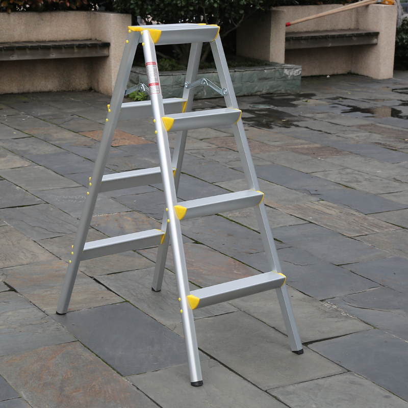 Home folding herringbone ladders 4 steps 5 small ladders aluminium alloy double-sided side portable ladder climbing stairs escalators