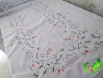 Foreign trade export cotton cloth tide embroidery Large size tablecloth Hand embroidery embroidery tablecloth bed cover Curtain cover towel