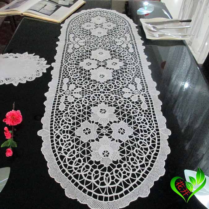 Foreign trade stocks ten thousand Rays i.e. ink floral side pure handmade embroidered table flag tablecloth tea table flag five bucket cabinet shoes cabinet cover towels