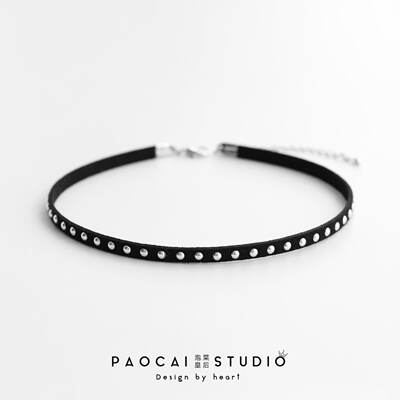 Dark rivet necklace, girl necklace, short collarbone chain, soft girl, Harajuku punk street necklace choker