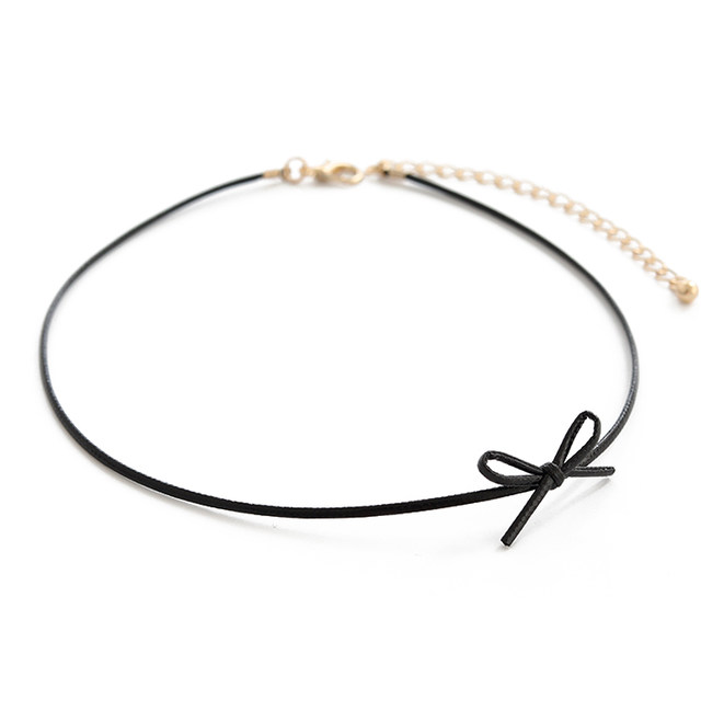 Minimalist wind bow collar chic necklace female simple all-match student neck jewelry neck strap clavicle chain handmade