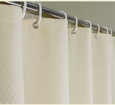 Solid color 180g thick shower curtain waffle T C blend toilet dressing room waterproof curtain door curtain