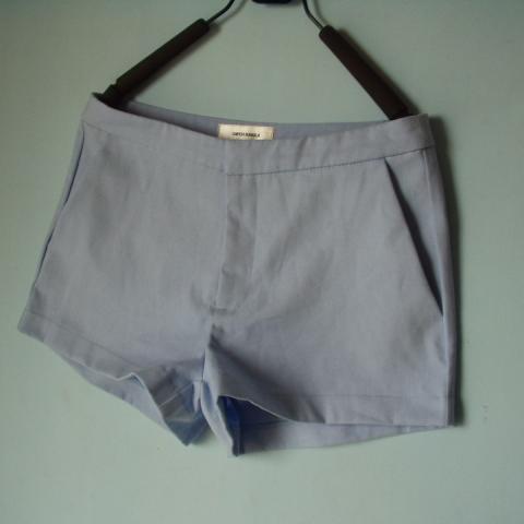 Fresh Light Blue Cotton Suit Shorts Women's Summer Wear