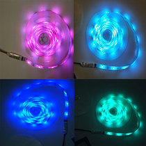 3 7v5v solar power rgb colorful light with soft light bar jump variable light breathing atmosphere courtyard landscape light string