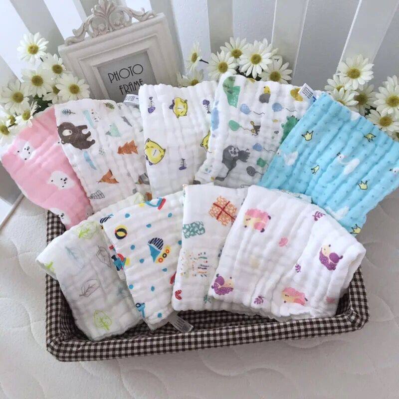 Pure cotton washed with 6 layers gauze large square towel Children wash face with towel can hang bath towels soft and comfortable-Taobao