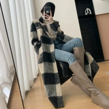 Зимний длинный лонгслив, шерстяное шерстяное пальто, 2022, французский стиль, средней длины