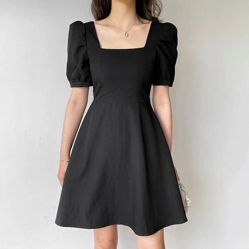 Летнее приталенное платье, корсет, юбка, рукава фонарики, французский стиль, квадратный вырез