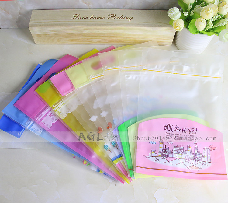 Food biscuit bread bag nougat chocolate bag kraft paper window self-sealing zipper bag baking packaging 5